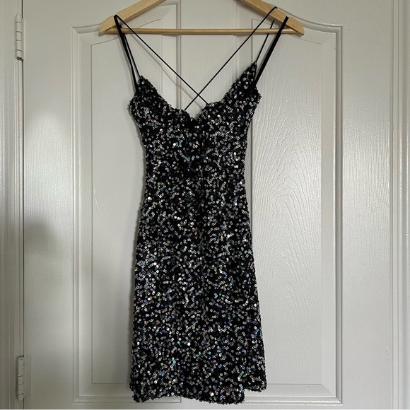 B. Darlin Black and Iridescent Mini Party Dress - Picture 8 of 8